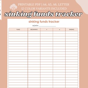 Sinking Funds Tracker | Digital + Druckbar