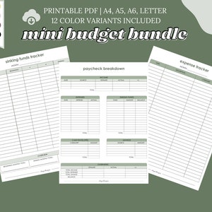 ThisGirlBudgets Mini Paquete de Presupuesto / Desglose de cheques de pago / Rastreador de fondos de hundimiento / Rastreador de gastos / Digital + Imprimible
