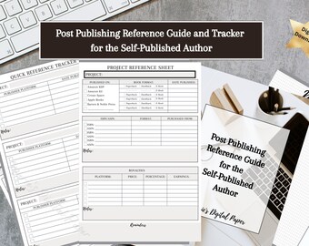 Post Publishing Reference Guide Inserts For Self-Published Authors Indie Author Planners Digital Downloads Happy Planners Writers Planner