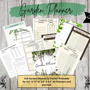 Garden Planner 15 Page Printable Set| Two Size Inserts |Planting| Propagation |Soil Mix|A5| Happy Planner|Plant, Flower, Veg, Herbs Tracker