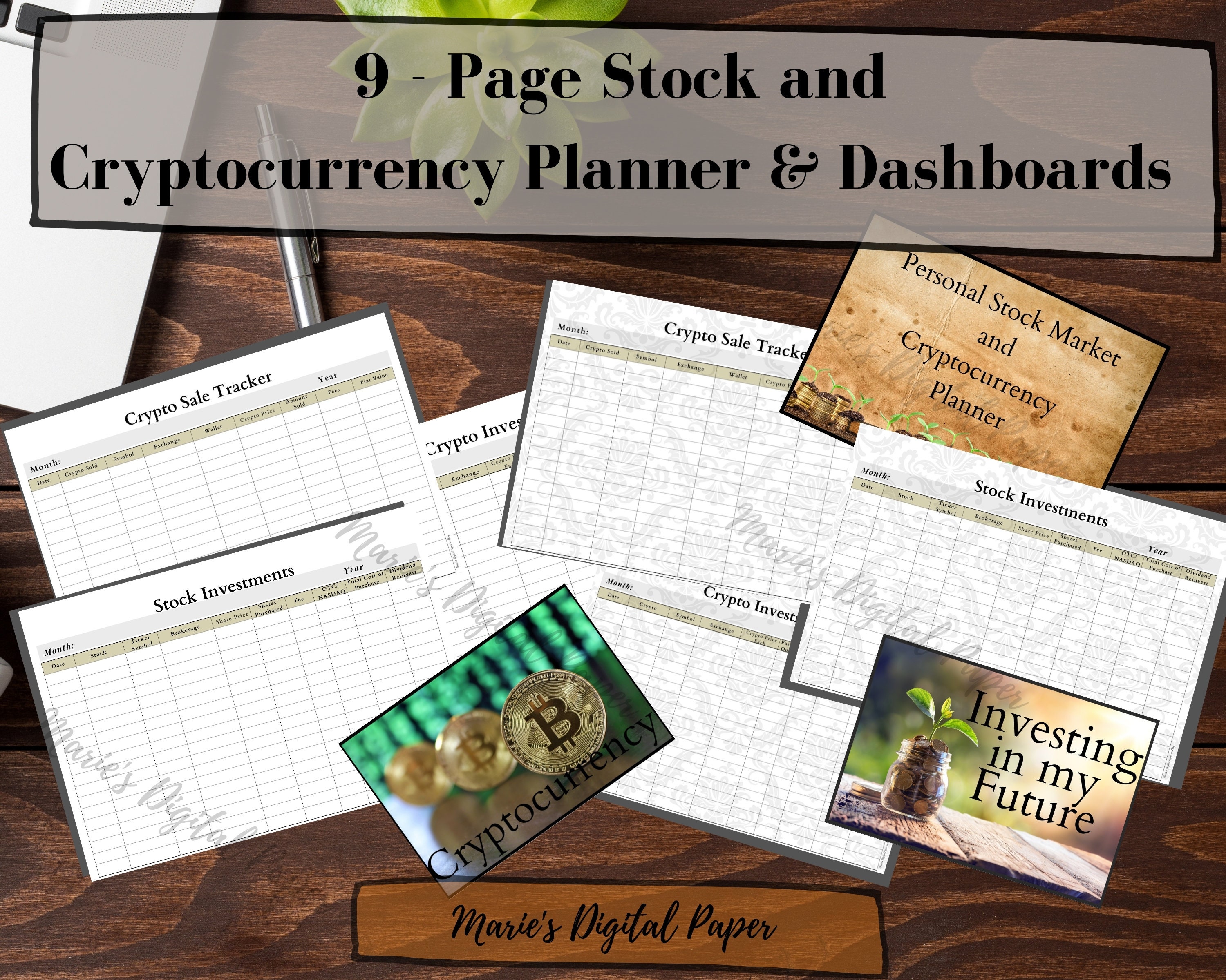9 Page Stock & Crypto Currency Planner Set Investing Planner Crypto Planner  Bitcoin Crypto Tracker Digital Downloads Investment Trackers - Etsy