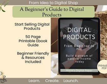 How To Start a Digital Product Store Beginner’s Guide eBook How to Sell Digital Downloads Side Hustle Startup Guide PDF Printable