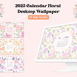 2025 Floral Organizer Wallpaper Sfondi desktop estetici pastello estivi 4K di alta qualità Sfondi per MacBook Windows