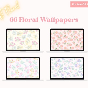 66 Spring Summer Floral Desktop Wallpaper high quality 4k Mac Windows 70s aesthetic retro cute desktop laptop wallpaper Soft Girl