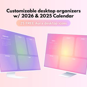2026 Aura Organizer Wallpaper High-Quality Customizable 4K Pastel Gradient Aura Aesthetic Desktop Wallpaper MacBook Windows Wallpaper