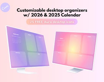 2026 Aura Organizer Wallpaper High-Quality Customizable 4K Pastel Gradient Aura Aesthetic Desktop Wallpaper MacBook Windows Wallpaper