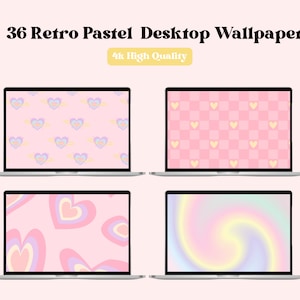 36 sfondi estetici retrò pastello Sfondi divertenti 4K di alta qualità Sfondi desktop pastello MacBook e Windows