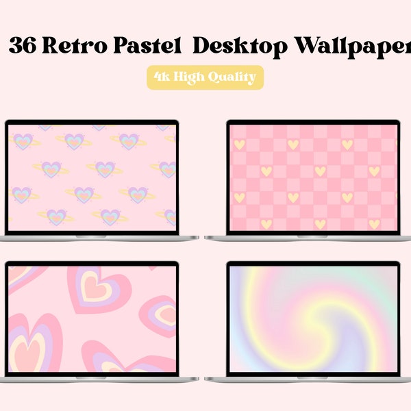 36 Aesthetic Pastel Retro Wallpaper High Quality 4K Fun Wallpaper Pastel Desktop Wallpapers MacBook and Windows