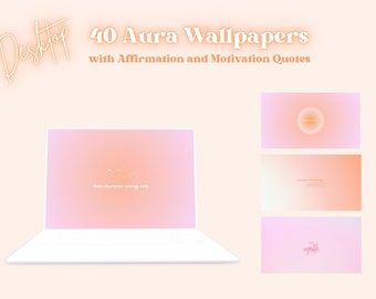 40 Aura Wallpaper Haute Qualité 4K Affirmation Esthétique Motivation Wallpaper Citations Fonds d’écran Pastel MacBook et Windows Wallpaper