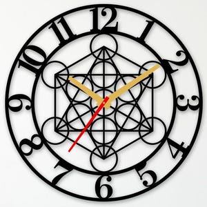 Metatrons Cube Clock Face Metal Laser Cut File SVG PNG DXF (Digital Download)
