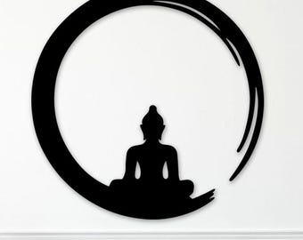 Buddha in Enso Circle Laser Cut File SVG PNG DXF (Digital Download)