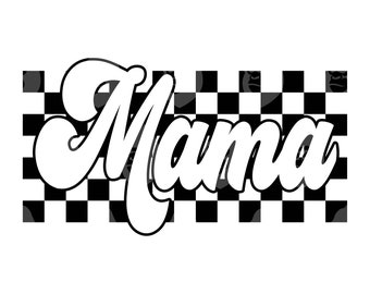 Retro a cuadros mamá svg, mamá png, mamá vida svg, día de la madre, mamá camiseta. Archivo de corte vectorial Cricut, Silueta.