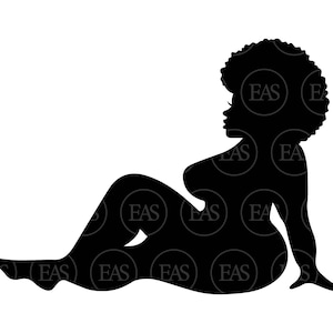 Dicker kurviger Afro Schmutzfänger Mädchen svg, molliges Trucker Girl, molliger Chaser. Vektor-Schnittdatei Cricut, Silhouette, Pdf Png Dxf Eps, Aufkleber, Abziehbild.