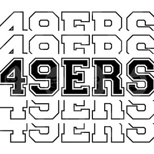 Stacked 49ers Svg, Go 49ers Svg, 49ers Png, 49ers Team Svg, Sport Jersey Font. Arquivo de corte vetorial Cricut.