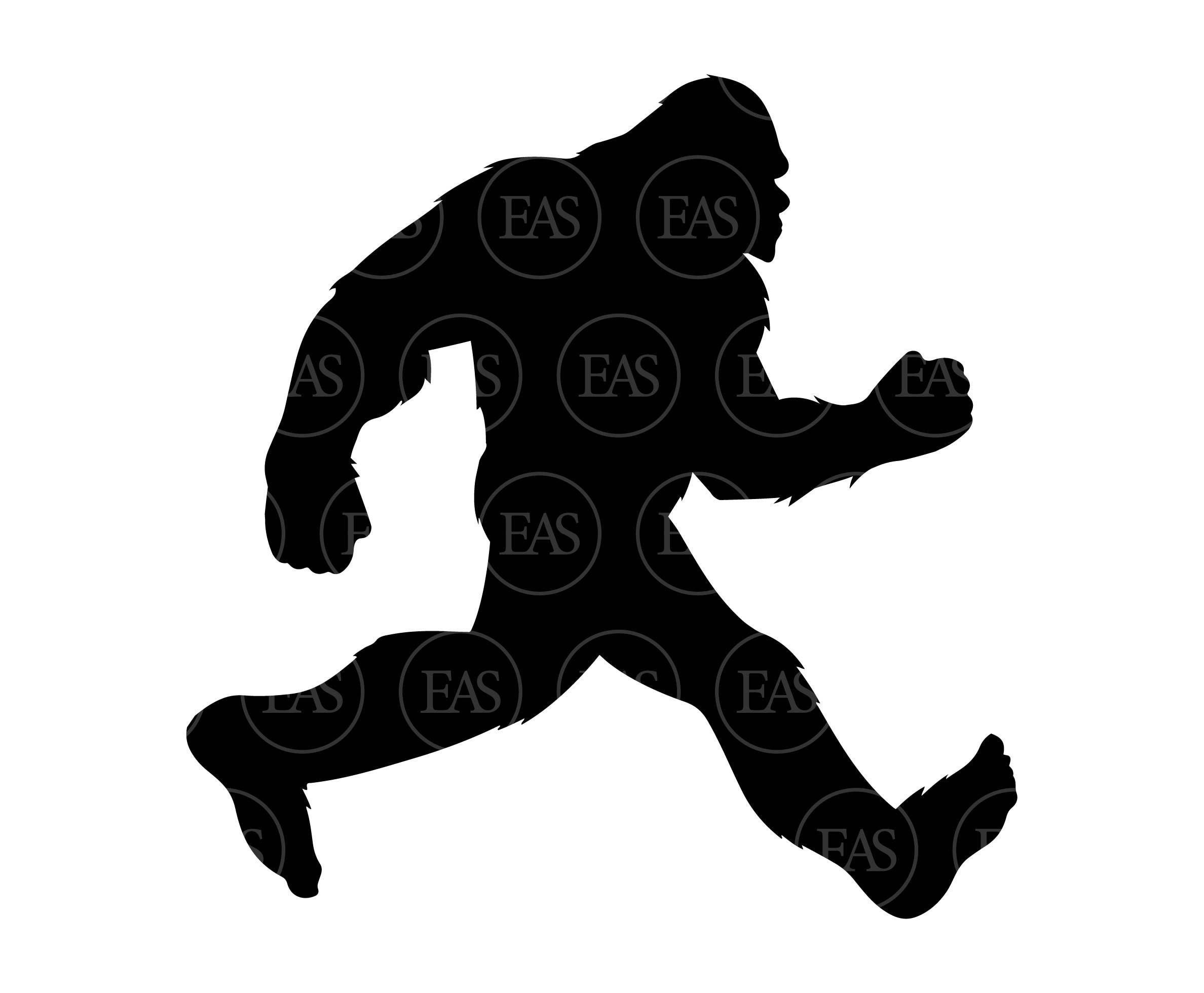 Running Bigfoot Svg Big Foot Yeti Svg Sasquatch Svg. Vector Etsy México