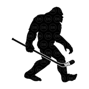 Bigfoot Svg, Hockey Svg, Hockey Big Foot Svg, Yeti, Sasquatch. Vector gesneden bestand Cricut, silhouet, sticker, sticker, Pdf Png Dxf.