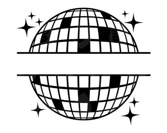 Disco Ball Monogram Svg, Disco Ball Png, Mirror Ball Svg, Party Svg. Vector Cut file Cricut, Pdf Png Dxf.