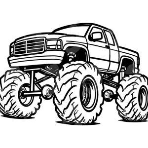 Monstertruck Clipart, Monstertruck Png, Monstertruck Clipart. Vektor-Schnittdatei für Cricut, Silhouette.