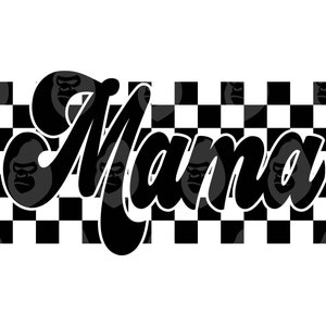 Rétro damier maman Svg, maman png, maman vie Svg, fête des mères, maman t-shirt. Fichier de coupe vectorielle Cricut, Silhouette.
