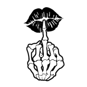 Lips Middle Finger Svg, Skeleton Middle Finger Png, Middle Finger Vector Clipart. Cut file Cricut, Silhouette.