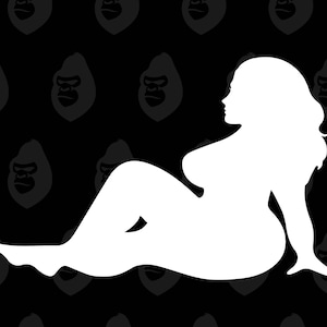 Chica con guardabarros grueso y curvilíneo Svg, Chica regordeta con guardabarros Png, Chica camionera. Archivo de corte vectorial para Cricut, Silhouette, Sticker, Decal.