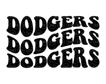 Dodgers Wavy Stacked Svg, Go Dodgers Svg, Dodgers Team, Retro Vintage  Groovy Font. Vector Cut file Cricut, Silhouette, Sticker, Pdf Png Dxf.