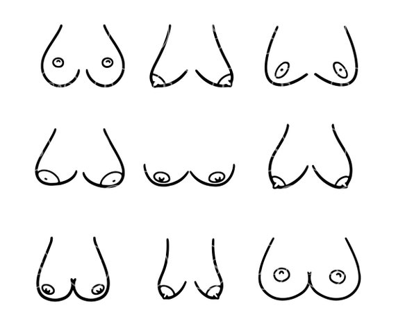 Hand Drawn Boobs Svg. Sketch Boobies Svg, Tits Svg. Vector Cut File for  Cricut, Silhouette, Sticker, Decal, Vinyl, Stencil, Pdf Png Dxf Eps. 