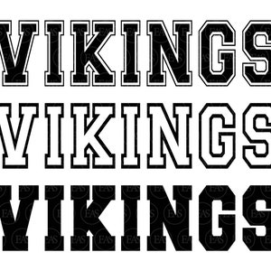 Wikinger SVG, Wikinger Varsity Schriftart, Wikinger Png, Go Wikinger SVG, Wikinger Jersey, Wikinger Team Maskottchen. Vektor Cut Datei Cricut, Pdf Png Dxf.