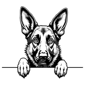 Peeking Deutscher Schäferhund SVG, Deutscher Schäferhund Png, Deutscher Schäferhund Clipart, Vektor. Schneidedatei Cricut, Silhouette.