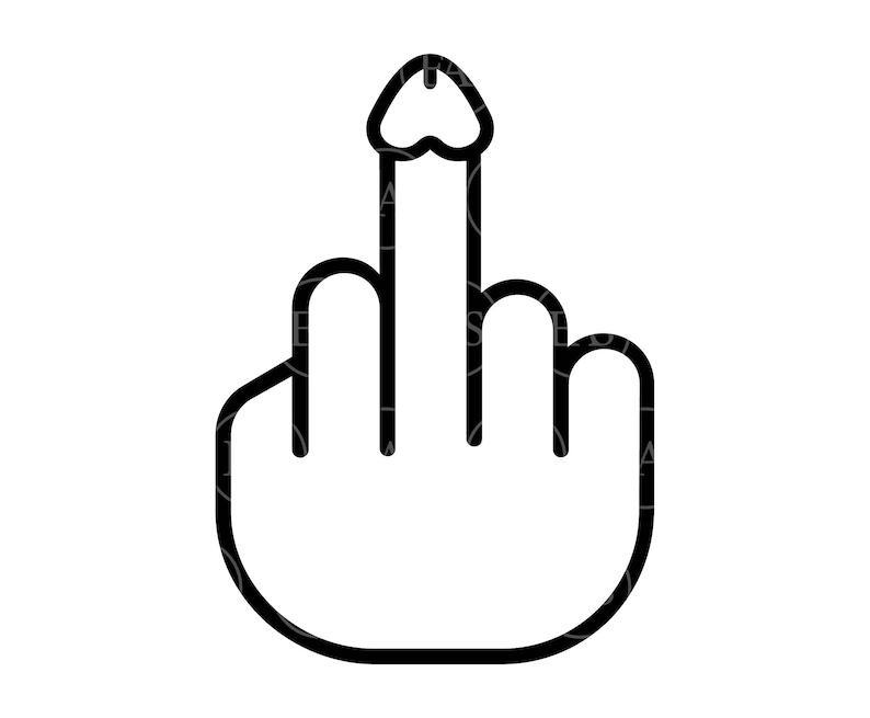 Penis Middle Finger Svg, Fuck You Svg, Fuck Off Svg. Vector Cut file Cricut, Silhouette, Sticker, Decal, Stencil, Pin, Pdf Png Dxf Eps. image 1