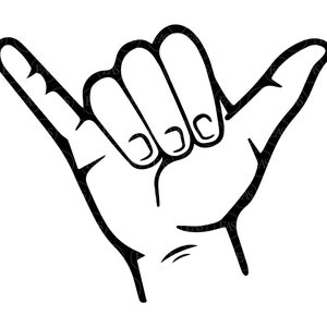 Shaka Hand Svg, Hang Loose Svg, Aloha Hand Svg, Hawaii Mahalo Hand Svg, Shaka Handteken. Vector gesneden bestand Cricut, silhouet, Pdf Png Dxf.