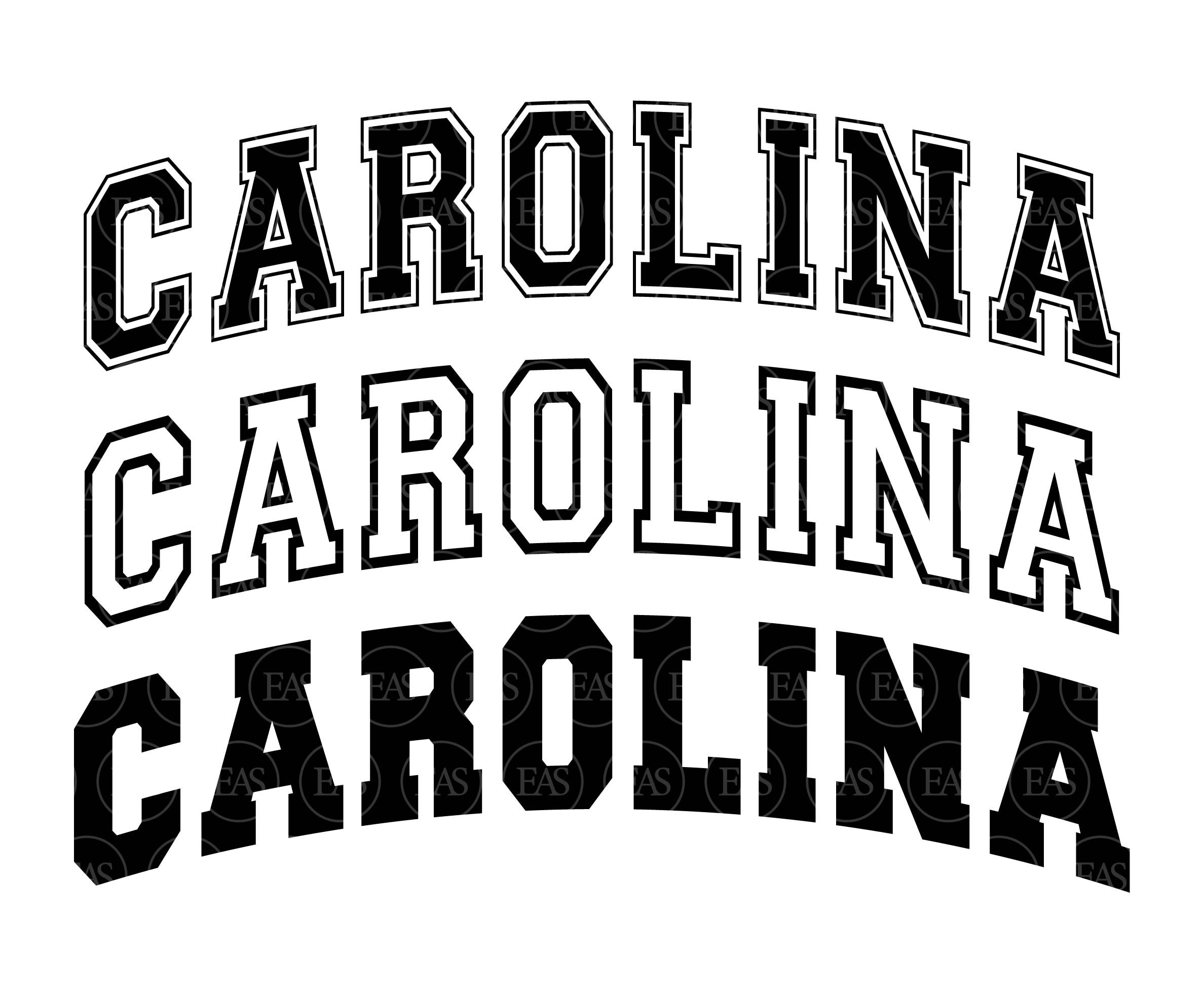 Carolina Svg, Varsity Font Svg, College Font, Arched Text, America Svg ...