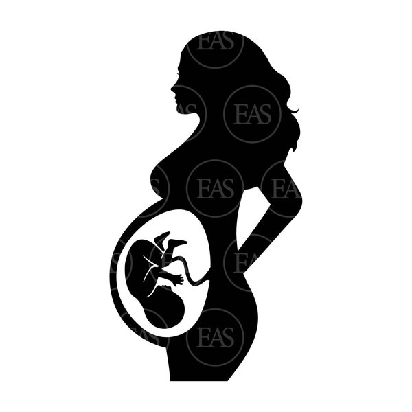 Pregnant Woman Svg, Baby Bump Svg, Pregnancy Reveal Svg, Mother's Day Gift. Vector Cut file Cricut, Silhouette, Pdf Png Dxf Eps, Sticker.