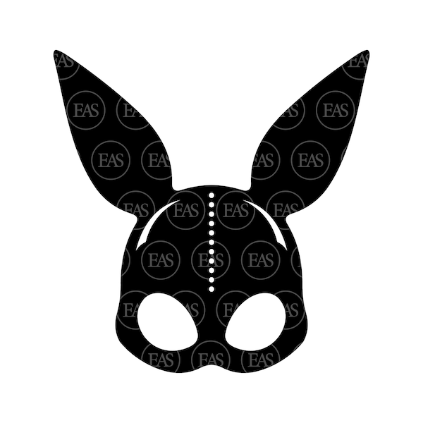 Latex Bunny Mask Svg, Rabbit Ears Svg. Vector Cut file for Cricut, Silhouette, Sticker, Decal, Vinyl, Stencil, Pin, Pdf Png Dxf Eps