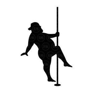 Dicker Sexy Curvy Schmutzfänger Kerl SVG, Pole Dancer, Stripper Fat Chubby Man SVG, Trucker Guy. Vektor Cut Datei Cricut, Silhouette, Pdf Png Dxf.