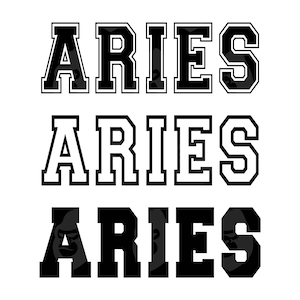 Áries Svg, Áries Png, Fonte do time do colégio da faculdade, Signos do Zodíaco, Horóscopo, Astrologia. Arquivo de corte vetorial Cricut, silhueta, adesivo.