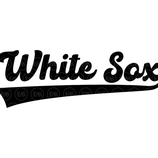 White Sox Baseball Svg, Go White Sox Svg, Retro Jersey Font, White Sox Team Logo. Vector Cut file Cricut, Silhouette, Pdf Png Dxf Eps.