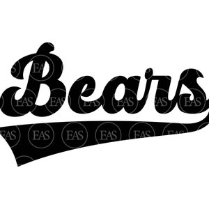 Bears Baseball Svg, Go Bears Svg, fuente Retro Sports Jersey, logotipo del equipo Bears. Archivo de corte vectorial Cricut, Silueta, Pegatina, Pdf Png Dxf Eps.