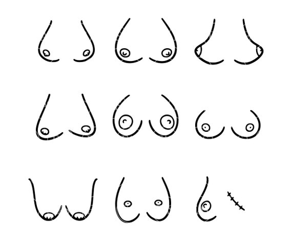 Hand Drawn Boobs Svg. Tits Svg, Boobies Svg. Vector Cut File for Cricut,  Silhouette, Sticker, Decal, Vinyl, Stencil, Pdf Png Dxf Eps. -  Canada