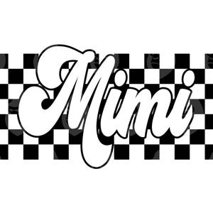 Retro Checkered Mimi Svg, Mimi Png, Grandma Life Svg, Dzień Matki, Koszulka Babci, Babcia, Gigi. Plik wektorowy Cricut, Sylwetka.