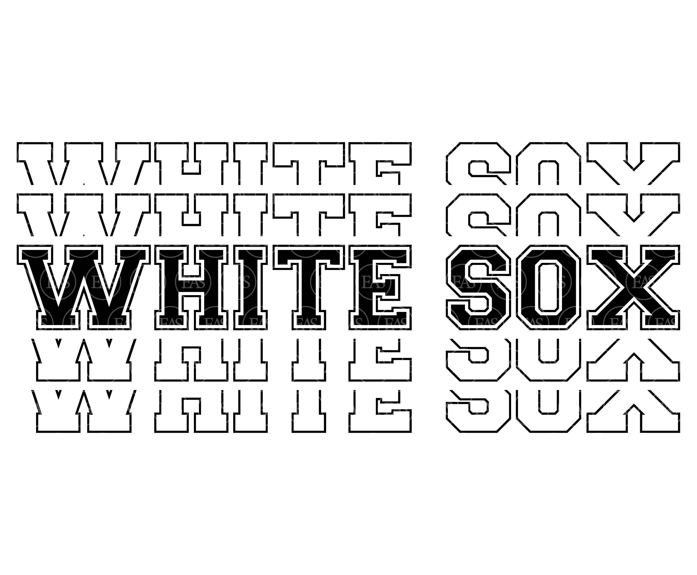 Stacked White Sox Svg, Go White Sox Svg, Run White Sox, White Sox Team Svg,  Sport Jersey Font. Vector Cut file Cricut, Pdf Png Dxf Eps.