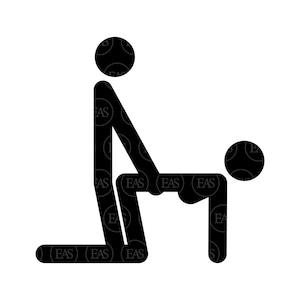 Doggy Style Stickman Figur SVG, Kama Sutra Sex Position, Vektor geschnitten Datei für Cricut, Silhouette, Aufkleber, Aufkleber, Schablone, Pdf Png Dxf Eps
