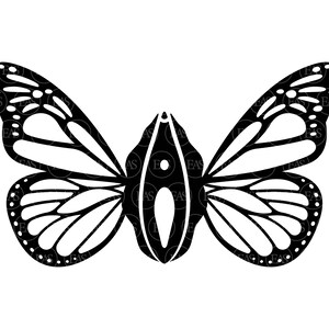 Fjärilsvagina Svg, Fitta Svg. ClipArt, Vektorklippsfil för Cricut, Silhuett, Klistermärke, Dekal, Vinyl, Schablon, Pin, Pdf Png Dxf Eps