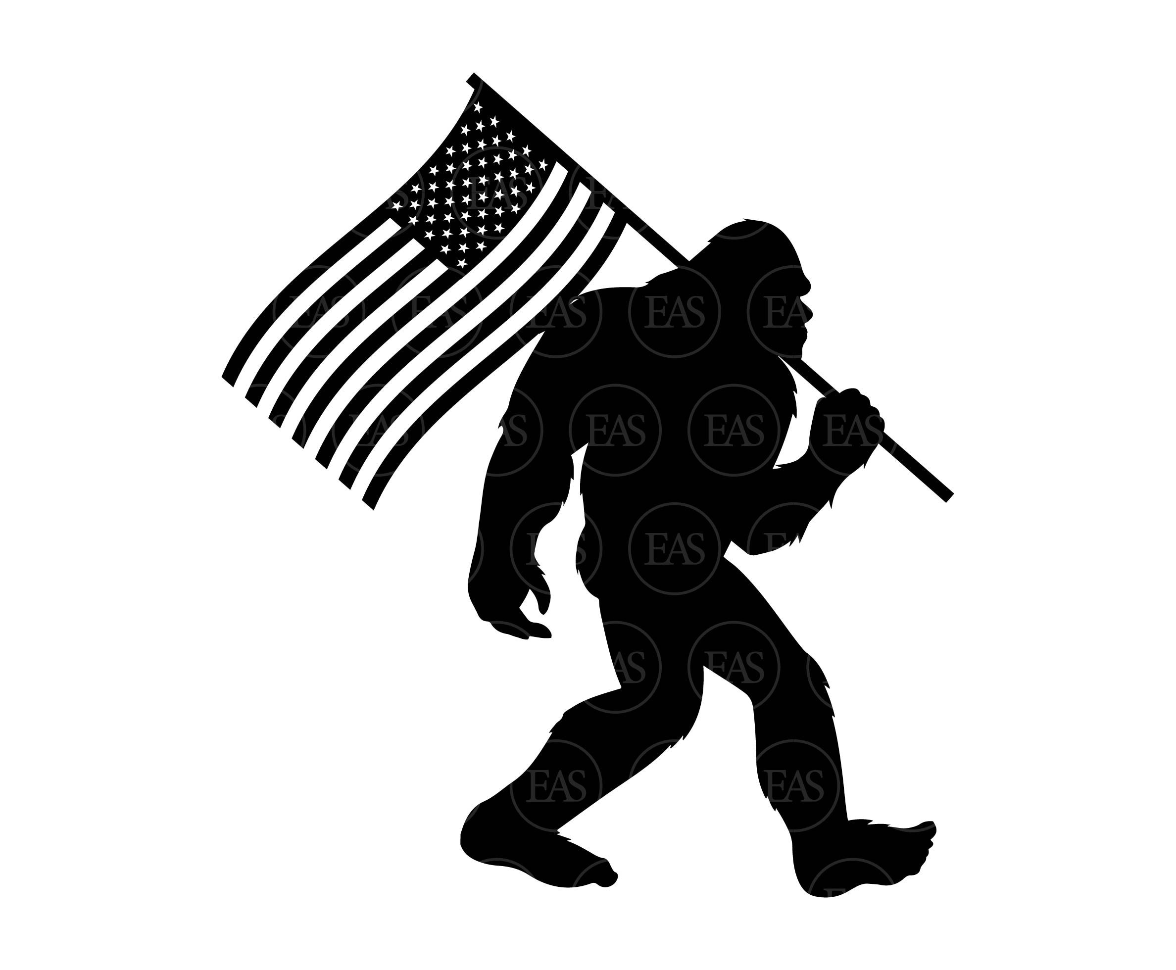 Bigfoot American Flag SVG Bigfoot american flag svg