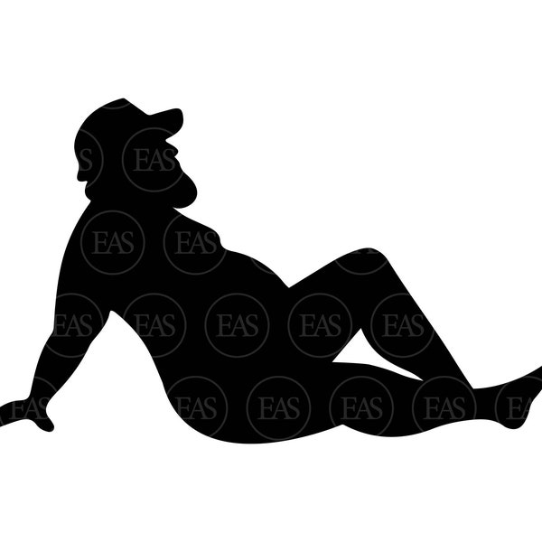 Thick Sexy Curvy Mudflap Guy Svg, Fat Chubby Man Svg, Trucker Guy Svg. Vector Cut file Cricut, Silhouette, Pdf Png Dxf Eps, Sticker, Decal.