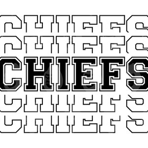 Stacked Chiefs Svg, Go Chiefs Svg, Chiefs Png, Chiefs Team Svg, Sport Jersey Font. Vector Cut file Cricut.