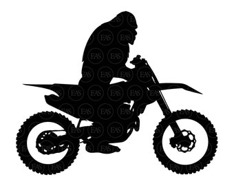 Bigfoot Motocross svg, Big Foot svg, Yeti Sasquatch, Dirt Bike, Motorsport, Motorrad. Vektor Cut Datei Cricut, Silhouette, Pdf Png Dxf.