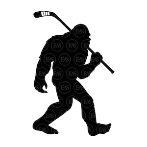 Bigfoot Svg, Hockey Svg, Hockey Big Foot Svg, Yeti, Sasquatch. Vector gesneden bestand Cricut, silhouet, sticker, sticker, Pdf Png Dxf.