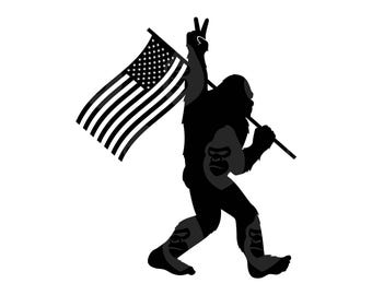 Flaga Wielkiej Stopy (SVG), Znak Pokoju Wielkiej Stopy (Png), Yeti, Sasquatch. Wektorowy plik do cięcia Cricut, sylwetka.