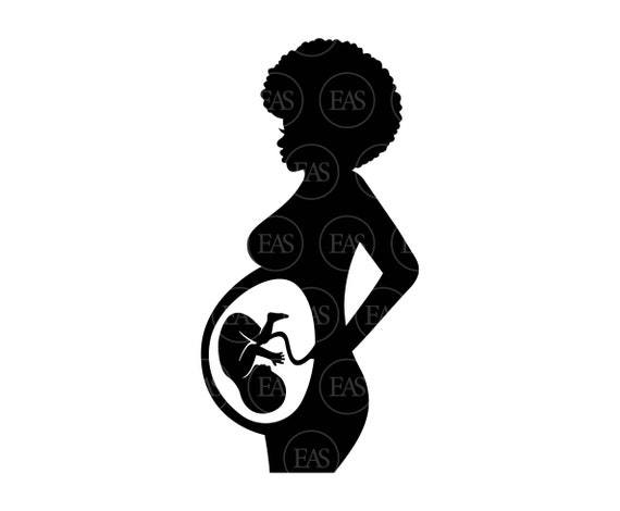 Femme afro enceinte Svg, Baby Bump Svg, Révélation de grossesse, Cadeau de  la fête des Mères. Fichier de coupe vectorielle Cricut, Silhouette, Pdf Png